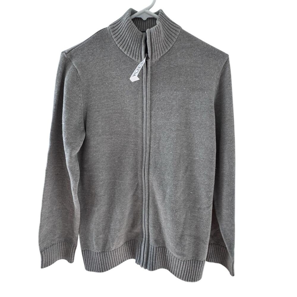 The Children's Place Boys' Uniform Zip Up Mock Neck Sweater Grey Size 14 XL